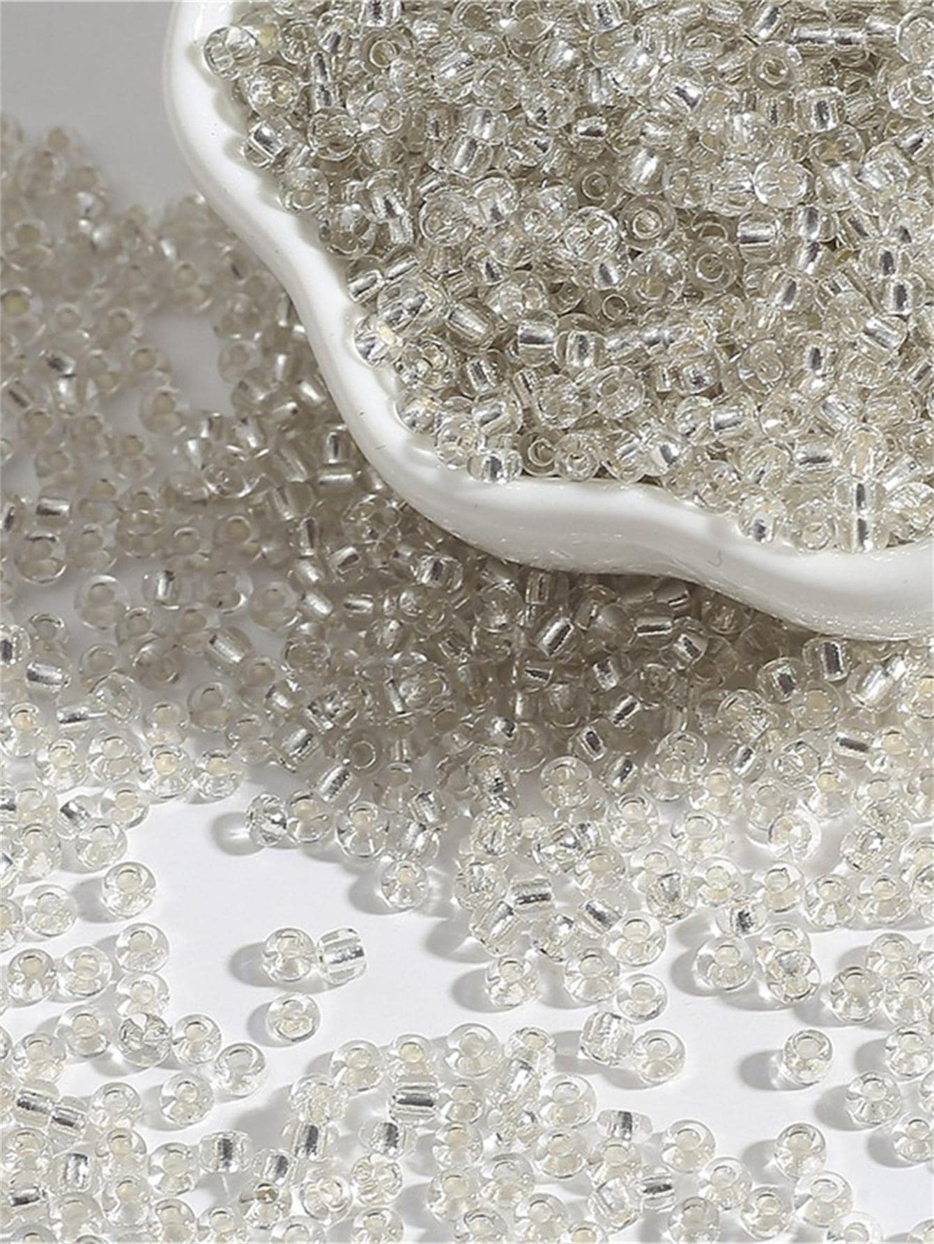 1000pcs/set Creative PMMA Clear Acrylic Beads DIY Jewelry Accessory For Women For DIY Jewelry Making - White - View 1