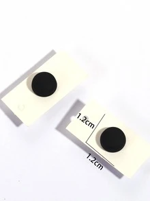 2pcs/set Minimalist Black Round Magnet Cufflinks For Women - Black - View 2