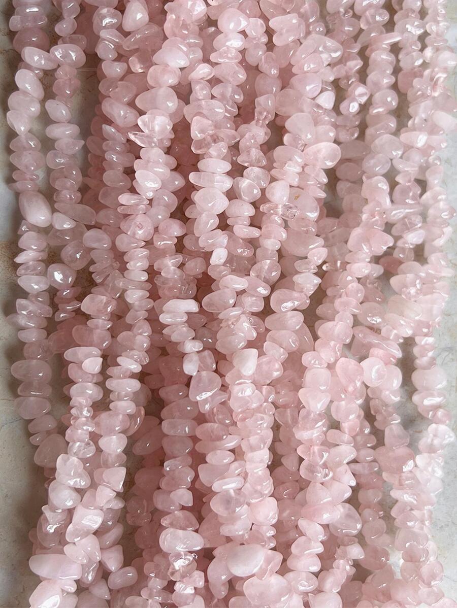 100 顆天然碎片石珠 3-6 毫米 7 脈輪套裝寶石水晶手鍊 DIY 珠寶手鍊手工珠寶配件手工天然寶石項鍊手鍊腳踝腰鍊製作配件 - 粉晶 - 查看 1
