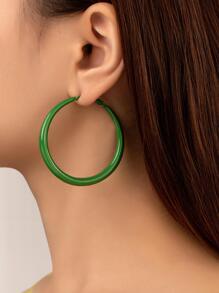 Hoa tai vòng tối giản - màu xanh lá - Xem 2