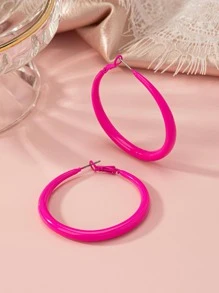 Minimalistiska Hoop Örhängen - Rosa - Visa 4