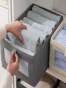 1pc Multi-grid Clothes Storage Box - Grey - View 1