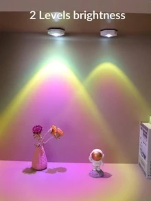 1 件 1-LED 六角形日落橱柜灯，2 种模式照明，小夜灯，装饰灯，橱柜灯，壁灯，日落氛围灯 - 彩色 - 查看 4