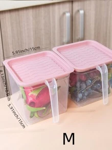1pc Clear Food Storage Box - Pink - View 5