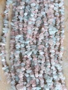 100 顆天然碎片石珠 3-6 毫米 7 脈輪套裝寶石水晶手鍊 DIY 珠寶手鍊手工珠寶配件手工天然寶石項鍊手鍊腳踝腰鍊製作配件 - 淺藍色粉色 - 查看 6