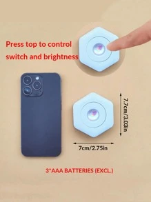 1 件 1-LED 六角形日落橱柜灯，2 种模式照明，小夜灯，装饰灯，橱柜灯，壁灯，日落氛围灯 - 彩色 - 查看 9