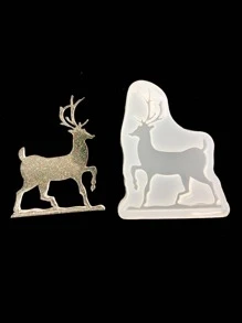 1只鏡面光澤站立馴鹿矽膠模具 - 無色 - 查看 3