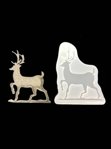 1只鏡面光澤站立馴鹿矽膠模具 - 無色 - 查看 1