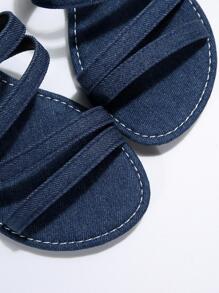 Dép Trượt Thời Trang Cho Nữ, Dép Đế Bằng Nhiều Quai Vải - Màu xanh nhạt - Xem 6