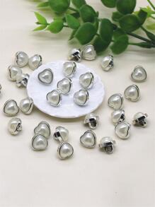 30顆ABS鈕扣，現代人造珍珠心形設計手縫服裝配飾 - 彩色 - 查看 1