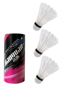 3pcs White Polyamide Shuttlecock For Sports - White - View 1