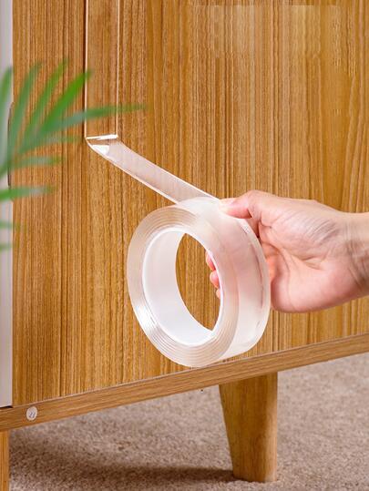 1Roll Multipurpose Double Sided Adhesive Tape, Daily Clear Applicable Strong Ductility Sealing Strip Rubber Seal, Easy To Use, Stickers, Wall Decal, Vinyl Decal For Home Decorations, Spring Decoration Items Refresh Your Home, Rama Decoration Stickers Back To School Room Decor School Supplies