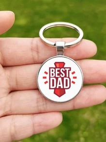 Móc khóa hình tròn Charm hình chữ cái - Bạc - Xem 2