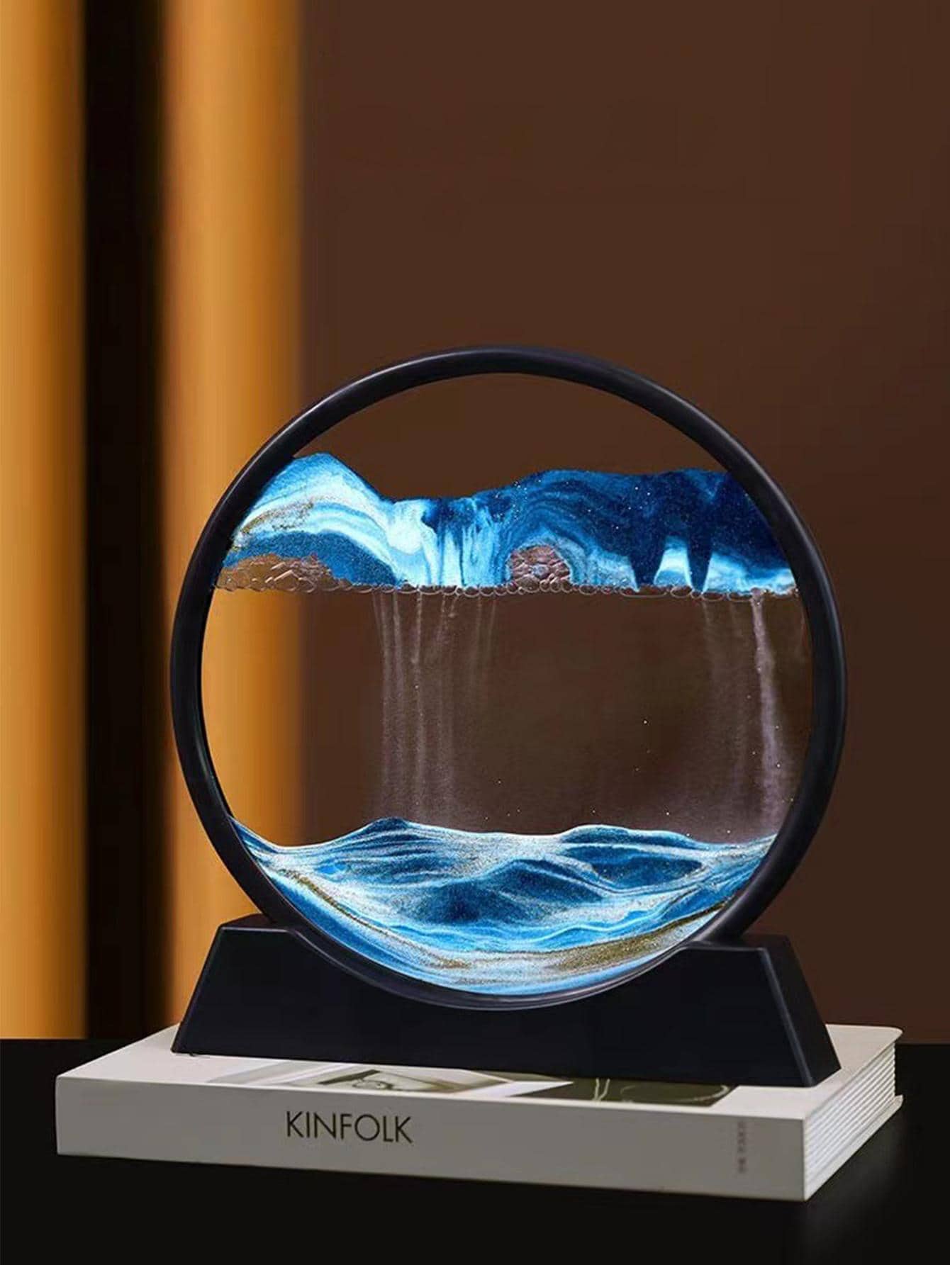 1pc Glass Decoration Craft, Creative Sand Design Decoration Object For Home Decor - Black - View 1