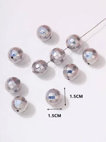 10pcs/set Creative PMMA Ball DIY Jewelry Accessory For Women For DIY Jewelry Making - Silver Gray - View 5