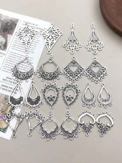 20 件/套复古波西米亚风格银耳环吊坠 DIY 耳环配件 手工珠宝用品