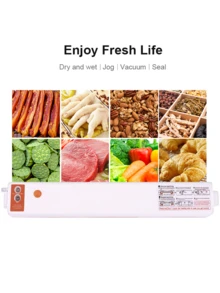 電動真空食品密封機家用真空包裝機 220V 自動真空包裝機帶 10 件保存袋廚房工具歐盟插頭