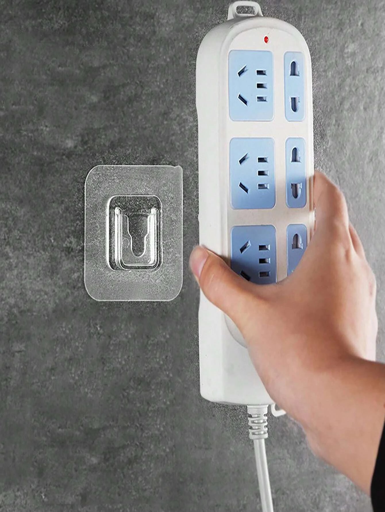 1pc ABS Power Strip Holder, Simple Transparent Punchfree Selfadhesive