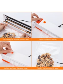 電動真空食品密封機家用真空包裝機 220V 自動真空包裝機帶 10 件保存袋廚房工具歐盟插頭