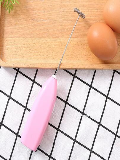 1pc Multifunction Electric Milk Frother, White Plastic Electric Coffee Stirrer, For Home