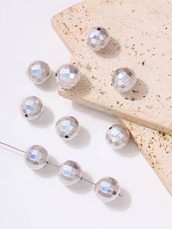 10入組/套簡約風亞克力球釘珠DIY首飾配件DIY首飾製作