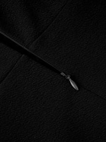 女大童前蝴蝶結荷葉邊洋裝 - 黑色 - 查看 5