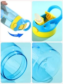 1 Chai Nước Bằng Nhựa, Bình Tập Uống Họa Tiết Động Vật Hoạt Hình Cho Gia Đình Và Ngoài Trời, Quà Tặng Cho Bạn Bè, Trở Lại Đồ Dùng Học Tập - Màu tím - Xem 5