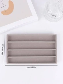 1入組簡約風灰色4格矩形首飾包裝盒適用於項鍊手環首飾類整理 - 灰色 - 查看 10