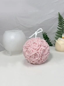 1入組矽膠創意蠟燭形矽膠模具適用於手工 - 白色 - 查看 1