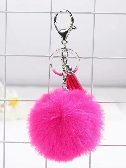 絨球墜飾鑰匙圈