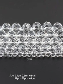 A Strand 3/4/6/8mm Faceted Transparent Glass Austria Crystal Beads Rondelle Loose Spacer Beads For Jewelry Making DIY Bracelets Necklace Earrings Bag Design - Clear - View 3
