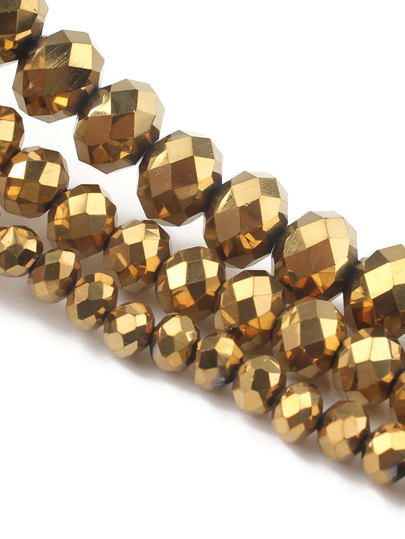 MỘT Dây 3/4/6/8mm Mặt Vàng Màu Thủy Tinh Hạt Pha Lê Áo Rondelle Miếng Đệm Rời Hạt Để Làm Đồ Trang Sức DIY Vòng Tay Vòng Cổ Bông Tai Thiết Kế Túi