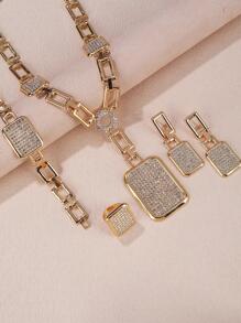 5 piezas Set joya con diseño de diamante de imitación - Multicolor - Ver 4