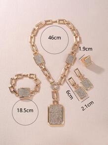 5 piezas Set joya con diseño de diamante de imitación - Multicolor - Ver 3
