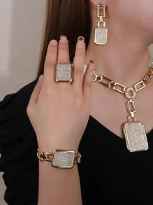 5 piezas Set joya con diseño de diamante de imitación - Multicolor - Ver 2