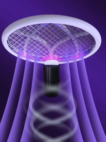 1pc New Household Electric Mosquito Swatter USB Lithium Battery Rechargeable Multifunctional Powerful - Black and White - View 7