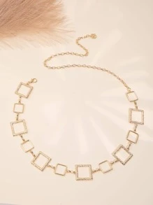 1pc Square Decor Chain Belt Hollow Out for Coats and Dresses