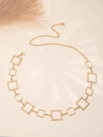 1入組方形裝飾鏈帶鏤空，適用於外套和連身裙