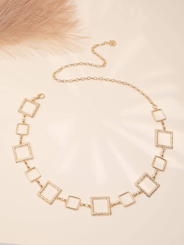 1pc Square Decor Chain Belt Hollow Out for Coats and Dresses