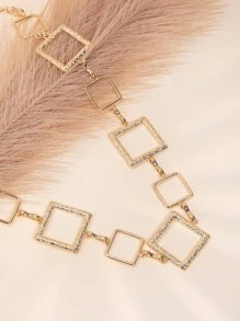 1pc Square Decor Chain Belt Hollow Out for Coats and Dresses