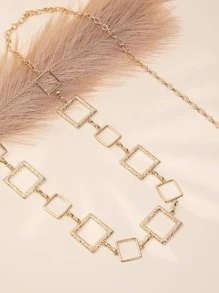 1pc Square Decor Chain Belt Hollow Out for Coats and Dresses