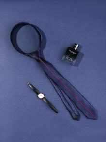 Men Striped Pattern Tie - Multicolor - View 3