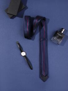 Men Striped Pattern Tie - Multicolor - View 2