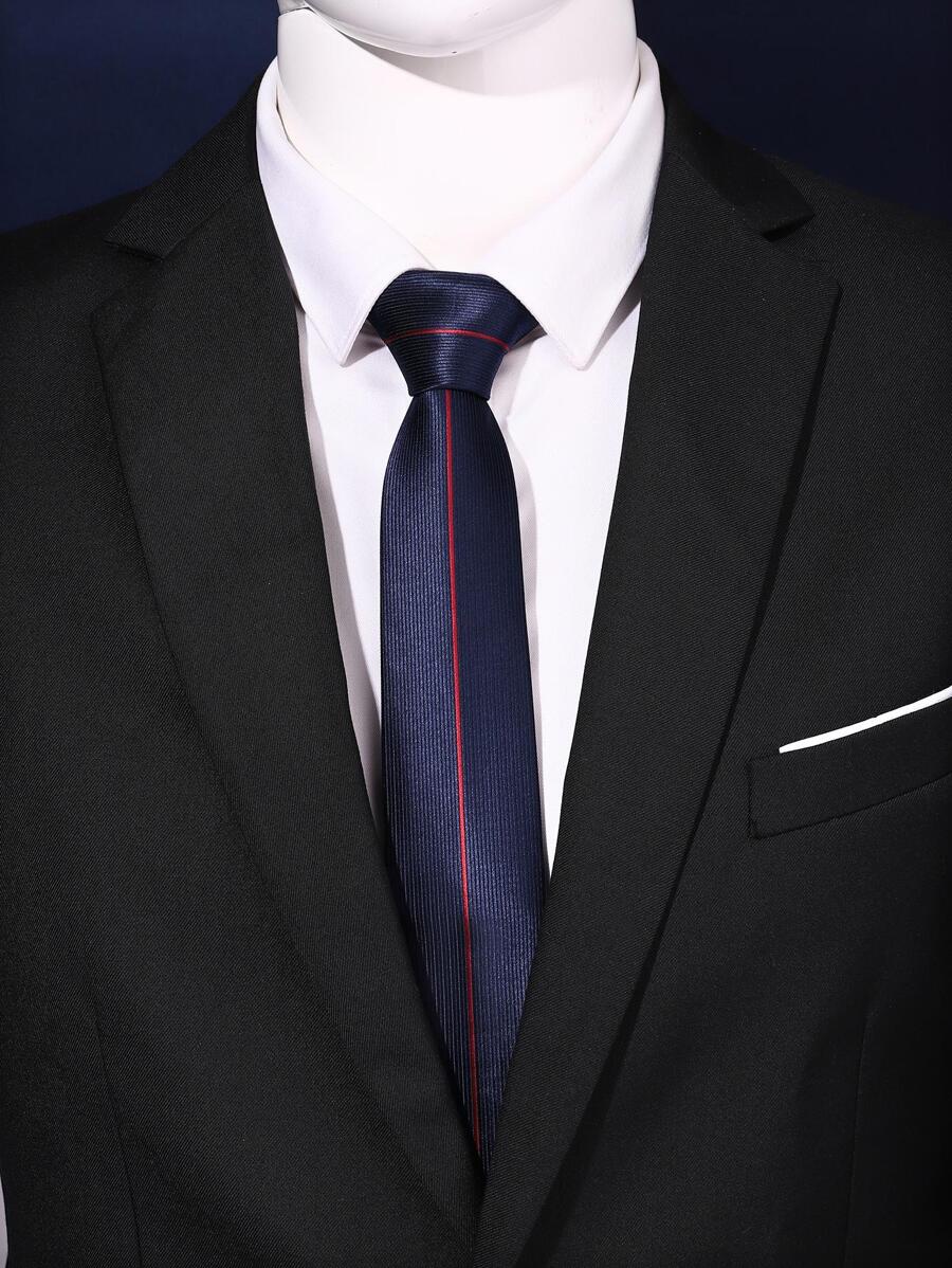 Men Striped Pattern Tie - Multicolor - View 1