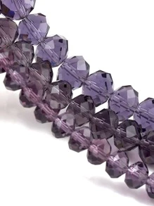 A Strand 3/4/6/8mm Faceted Purple Color Glass Austria Crystal Beads Rondelle Loose Spacer Beads For Jewelry Making DIY Bracelets Necklace Earrings Bag Design