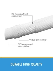 Pvc Shower Hose, 59 Inches Extra Long Smooth Handheld Shower Hose Flexible Anti-Kink Handheld Shower Head Hose With Brass Spin Inner Core White - White - View 4
