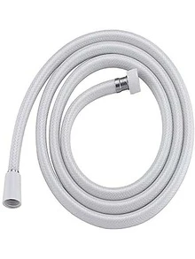 Pvc Shower Hose, 59 Inches Extra Long Smooth Handheld Shower Hose Flexible Anti-Kink Handheld Shower Head Hose With Brass Spin Inner Core White - White - View 1