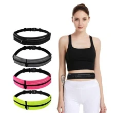 1pc Zip Front Running Bag - Black - View 2