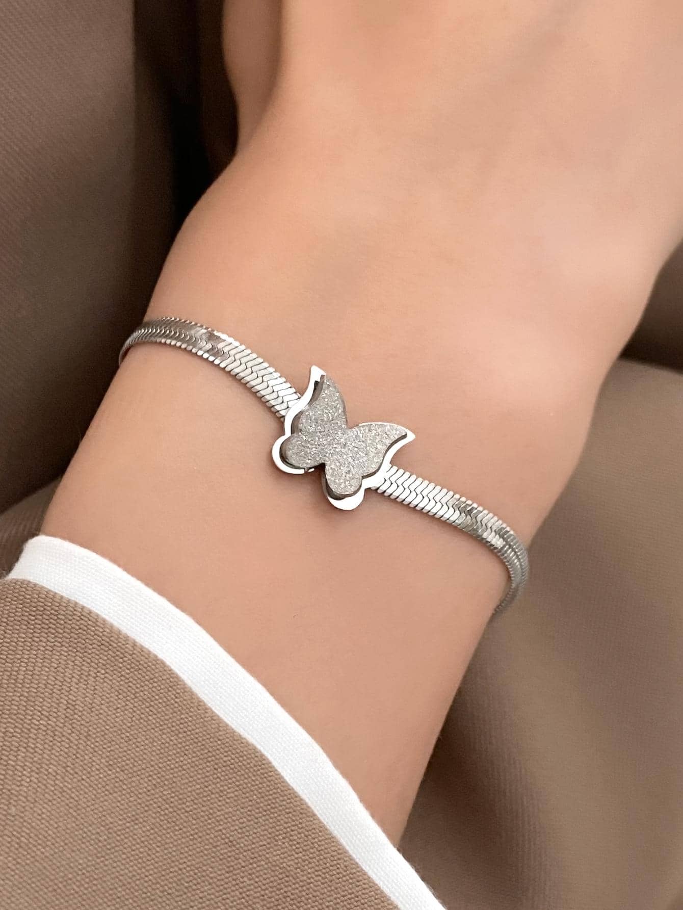 YHIJSR Bracciale Donna Bracciale a Doppio Strato Campana Argento Catena Stella Braccialetto Bracciale in Argento con Stelle Campana e Perline per Le Donne, Bracciali per Ragazze
