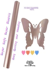 1roll Black Heat Transfer Vinyl, Solid Color High-elastic HTV DIY Film For DIY - Black - View 5